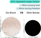 ITNRSIIET Round Mouse Pad with Stitched Edge Premium-Textured Waterproof Non-Slip Rubber Base Desktop Protection Mat Diameter 8.7 inches, Rose Gold Leopard Print