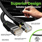 GEARit Cat 6 Ethernet Cable (1-Pack 7 Feet) Cat6 Network Patch, 10Gbps, RJ45, Snagless Cord, Gold-Plated Connectors, Internet for PC, TV, Tablet, Router, Printer, Servers, IT Data Center - Black