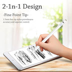 DOGAIN Stylus Pen for iPad and Touchscreens - Active Digital Fine Point Pencil with Dual Touch Function - Compatible with iPad Pro/Air/Mini, iPhone, Samsung, iOS, Android - White