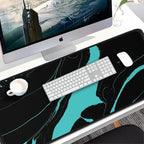 Gaming Mouse Pad, 31.5x15.7 inch Large Extended Computer Keyboard Mouse Mat, Water Resist Non-Slip Mousepad Rubber Base Long XXL Desk Mouse Pad for Work & Gaming, Office & Home, Black Blue