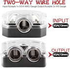 2 Way Power Distribution Block 1x 0 GA in 2X 0 GA Out Circuit Protector Distribution Connecting Blocks for Car Audio Splitter,2Pcs with Installation Kit