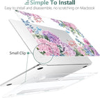 TWOLSKOO for M4 MacBook Air 13.6 inch Case 2025-2022 Release M4 A3240 M3 A3113 M2 A2681, Plastic Hard Shell & Screen Protector & Keyboard Cover & Trackpad Film, Colorful Hydrangea