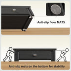 WOHOMO Dual Monitor Stand Riser with Drawers, Desk Organizers for 2 Monitors, Desktop Storage Stand for Computer,Laptop,Black