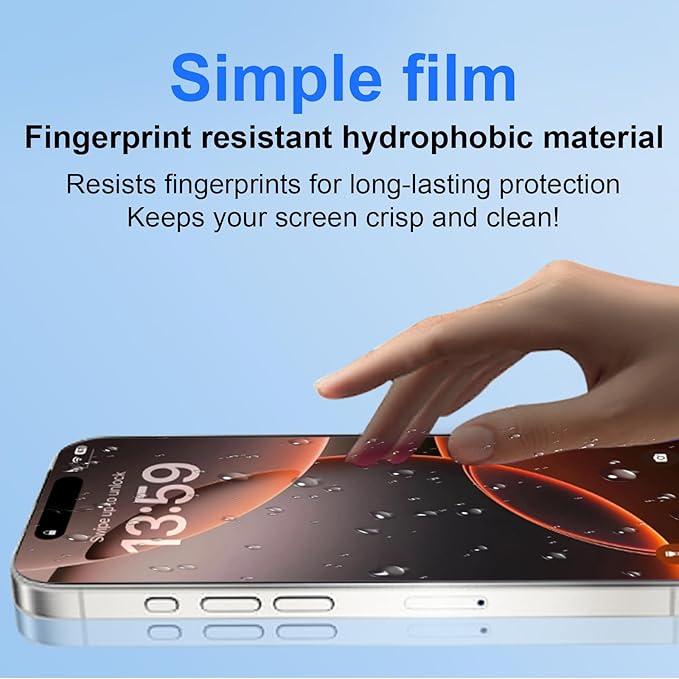 OneFish Privacy Screen Protector for iPhone 15 Pro Max, Full Edge Coverage 6.7" 15 Pro Max, Bubble Free, Easy Installation, Auto Dust-Elimination, 2 Pack