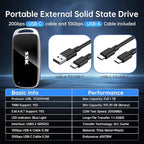 SSK 1TB SSD External Hard Drive, Portable SSD Drive up to 2000 MB/s, USB 3.2 Gen2X2 External Solid State Drives for iPhone 15/16 PRO、Mac、Phone OTG、Laptops with LED Indicator