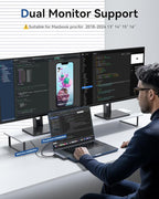 USB C Adapter HDMI USB Multiport Hub,8 in 2 Accessories with 4K@60hz HDMI,Thunderbolt 3,USB C and 3 USB A 3.0 Data Ports SD TF Card Reader, Audio (Grey)