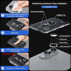 WSKEN for Samsung Galaxy S25 Edge Camera Lens Protector - Edge Thin Case Friendly, 9H Shatterproof Tempered Glass with Aluminum Metal Circle Camera Screen Protector Cover Accessories, Silver