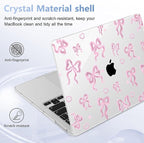 May Chen for MacBook Pro 13 inch Case 2022 2021 2020 Release A2338 M2 M1 A2289 A2251, Plastic Crystal Hard Shell Case Cover for MacBook Pro 13 inch Touch Bar Fits Touch ID, Heart Bow