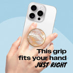 OnTheGrip Cute Natural Seashell Design Round Shape Collapsible Mobile Phone Grip Stand Holder for Smartphone Tablet Cell Phone Accessory (Crème)
