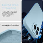FireNova Designed for iPhone 15 Pro Case, Silicone Upgraded [Camera Protection] Phone Case with [2 Screen Protectors], Soft Anti-Scratch Microfiber Lining Inside, 6.1 inch, Sky Blue