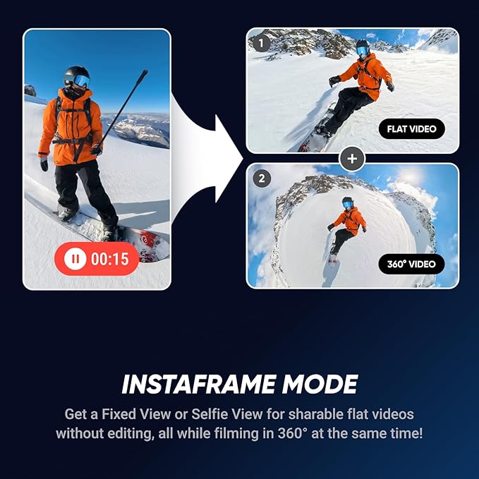 Insta360 X5 Lens Guards Bundle - Waterproof 8K 360° Action Camera, Leading Low Light, Invisible Selfie Stick Effect, Rugged & Replaceable Lens, 3-Hour Battery, Clear Audio, Stabilization