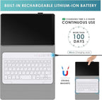 DETUOSI Backlit Keyboard Case for Samsung Galaxy Tab A7 Lite 8.7" 2021 (SM-T220/T227U) with S Pen Holder, 3 Viewing Angles Folio Leather Book Cover with Magnetic Closure + Wireless Keyboard Detachable