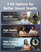 COMICA BooMax Wireless Lavalier Microphone for iPhone/Android/Camera/Camcorder/PC, Dual Lav Mic with 48kHz/32-bit Audio, 32GB Storage, Touchscreen, Lapel Mic for Video Recording, Streaming, Podcast