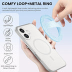 Magnetic Silicone Ring Grip Phone Holder, Loop Grip Phone Holder,Magnetic Phone Loop,Magsafe Phone Grip,Compatible with Magsafe for iPhone 16/15/14/13/12 Series (Blue Sparkle)