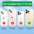 Battery Case for iPhone 15 Pro Max,12000mAh Rechargeable Portable Charging Case with Wireless Charging Compatible for iPhone 15 Pro Max (6.7 inch) with Carplay Extend Battery Pack Charger Case (Black)