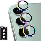 for Samsung Galaxy S24 FE Camera Lens Protector, Individual Metal Ring Tempered Glass Lens Cover, [Strong Adsorption] Scratch Resistant Ultra-Thin HD Clear Lens Cover, 1 Set-Colorful