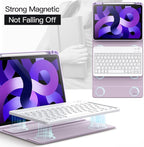 JETech Keyboard Case for iPad Air 11-Inch M3/M2 (2025/2024), iPad Air 5th/4th (10.9-Inch 2022/2020) with Pencil Holder, Magnetic Detachable Bluetooth Keyboard, TPU Back Stand Cover (Purple)
