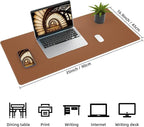 Leather Desk pad Protector, Large Desk mat with Natural Cork & PU Leather,Mouse pad,Non-Slip Office Desk Mat,Waterproof Desk Writing Pad for Office and Home (35in*17in, Brown)