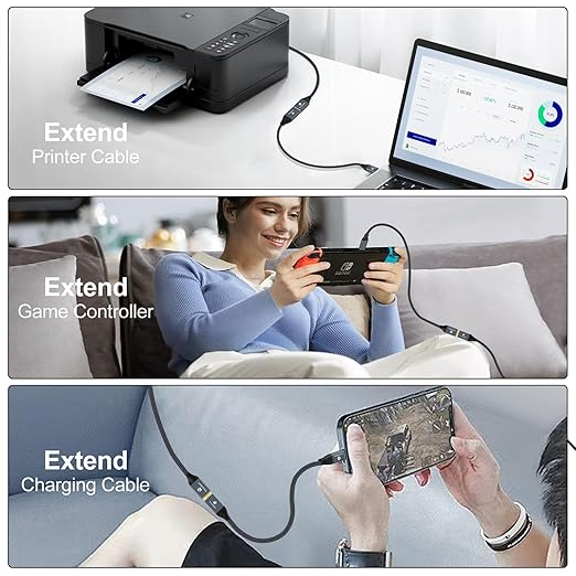 USB 3.0 Extension 1.6FT, USB Male to Female USB 3.0 Extender Cable for Webcam, Camera, Phone, USB hub, Mouse, Keyboard, Printer, Hard Drive, Headset