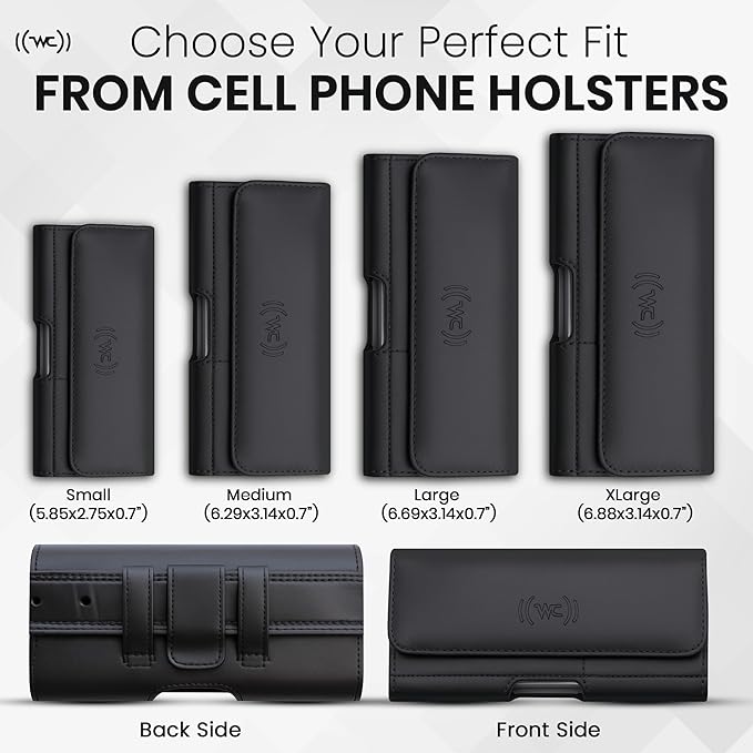 Phone Holster for Men with Credit Card Slot, Cell Phone Case, Fits iPhone 17/17 Pro 16/16 Pro 16e 15/15 Pro 14/14 Pro 13/13 Pro 12/12 Pro 11 XR– Belt Clip Carrying Phone Pouch Holder
