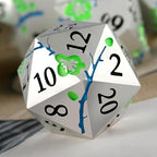 Glow in The Dark Metal Dice, DNDND 7 PCS Green Metallic D&D Dice Set with Gorgeous Gift Case for Dungeons and Dragon Tabletop Game (Glow in The Dark Green)