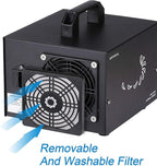 Airthereal MA5000 Commercial Ozone Generator, High Capacity Ozone Machine Odor Removal - Home Air Ionizers O3 Deodorizer for Rooms, Smoke, Cars and Pets, Eliminate Odors up to 2000sq.ft., Black