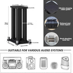 A Pair of Speaker Stands, Bookshelf Speaker Stand Steel Frame Support for Speakers up to 40 kg, Vibration-Absorbing MDF Design, Universal Speaker Stand Improves Sound Quality (60cm/23.6in)
