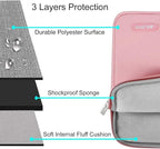 MOSISO Laptop Case 16 inch, 15-15.6 inch Laptop Sleeve Compatible with MacBook Pro 16 M4 M3 M2 M1, HP Acer Dell Lenovo ASUS Notebook, Polyester Vertical Computer Sleeve Bag with Pocket, Pink