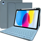 Keyboard Case for iPad 11th 10th Generation - iPad 10th Generation Case with Detachable Wireless Keyboard - Smart Folio Cover with Pencil Holder for 11-inch A16 2025 10.9-inch 2022, Blue