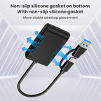 CY USB 3.0 USB-C Type-C Type-A to NVME M-Key M.2 NGFF SATA SSD Docking Horizontal External Cable Enclosure RTL9210B Chipset