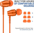 LUDOS OMNITONE USB C Headphones for iPhone 16 15 Pro Max Plus iPad Pro, 5 Years Warranty, USB-C Earbuds for Samsung Galaxy S24 S23 S22 S21 S20 A55 A54 A53, USB Type C Earphones - Orange