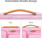 MOSISO 360 Protective Laptop Case 15 inch, 15 inch Laptop Sleeve Compatible with MacBook Air M4 M3 M2 2025 2024 2023, Dell XPS Plus, Side Open Carrying Case with 4 Zipper Pockets&Handle, Pink
