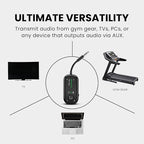 Avantree Voyager - Airplane Bluetooth Adapter for Headphones & AirPods, Bluetooth 5.4 with Latest Auracast & OLED Display, Qualcomm Chip, aptX Adaptive, Wireless Audio Transmitter for Travel & Flight
