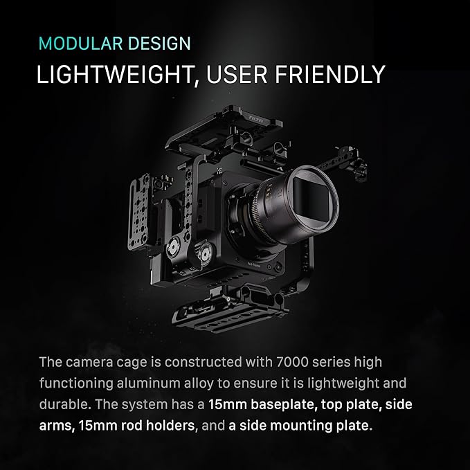 Tilta Camera Cage Compatible with Sony BURANO | Arri Rosettes, 1/4"-20 and 3/8"-16 Threads | w/Top Handle, Left/Right Side Arm, Battery Plate (Full Camera Cage Plus)