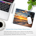 Sunset Beach Mouse pad with Tropical Ocean Landscape and Non-Slip Rubber Base Design for Personalized Women's Office Desktop Decoration Accessories 9.5x7.9 inch