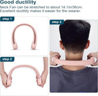 CIVPOWER Neck Fan: Portable Personal Neck Cooling Rechargeable Bladeless Fan - Hands Free 3 Speed 4000 mAh Battery USB Operated Wearable Headphone Design - for Men Women Outdoor Indoor (Pink)