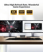 AV Access Docking Station Dual Monitor for Laptop & Desktop, USB-C Charge, Aluminum, KVM Switcher for 2 Computers with Ethernet, EDID, 4K@60Hz/2K@144Hz/1080P@240Hz, 3xUSB 3.0, Power Supply, Audio, SD
