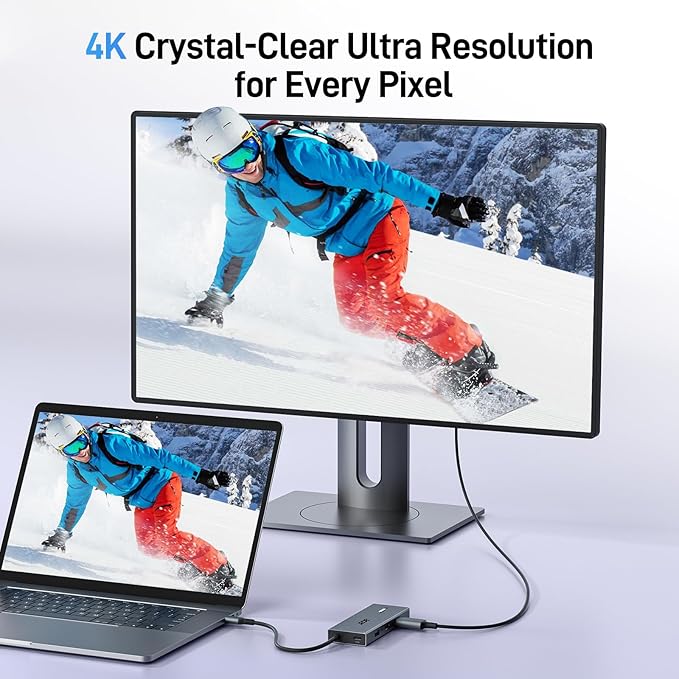 Acer USB C Docking Station Dual Monitor With 2 HDMI, 9-IN-1 Laptop Docking Station with 4K HDMI, USB A&C 3.0, SD/Micro SD, 100W PD Charging, USB C Dock Compatible with Acer/Dell XPS/HP/Mac/Surface etc
