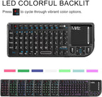 Mini Wireless Keyboard with Touchpad, Bluetooth Keyboard for iPad/Tablet/PC/TV, 2.4GHz USB Dongle & Bluetooth Dual Mode, Portable & Lightweight, Long Battery Life for Travel