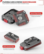 IFOOTAGE Action Camera Adapter Quick Release, Aluminum Tripod Mount Adapter, Quick Release Plate Compatible with GoPro/DJI Action Camera, Q38-RS