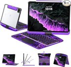 Transparent Case with Keyboard for iPad 11th Gen 11 Inch.(A16, 2025) & 2022 iPad 10th Gen 10.9 Inch,7-Color Backlit,Wireless Keyboard, 360°Rotating,with trackpad,Pencil Holder,with Shortcuts,Purple