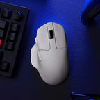 Keychron M7 Wireless Computer Mouse, 26K DPI Optical Computer Mouse, 2.4 GHz/Bluetooth/Wired with Macro Button 63g Lightweight Ergonomic, Up to 70 Hours Worktime for Laptop macOS/Windows - White