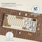 Womier SK80 Retro 75% Keyboard with Color Multimedia Display Mechanical Gaming Keyboard, Hot Swappable Gasket Mount RGB Custom Key Board, Pre-lubed Stabilizer for Mac/Win,Coffee Cat