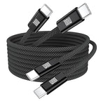 USB-C to USB-C Cable, [6.6ft, 2-Pack] 100W USB C to C Fast Charging Cable, Braided Type C Charger Fast USBC to USBC Cable for iPhone 17 16 15 Pro Max Plus,MacBook Pro,iPad,Galaxy S25/S24 Ultra,Pixel