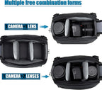 Cwatcun Waist Camera Case DSLR SLR Bag Sling Shoulder Camera Bag Water Resistant Pack for Camera Carrying Case for photographer Hiking Shooting Traveling Men Women