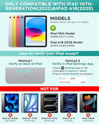 Folio Keyboard Case for iPad 10th Gen 10.9 inch (2022) and iPad 11th (A16, 2025), Magnetic Wireless Detachable Keyboard, 7-Color Backlight, Thin & Light, Pencil Holder (Cyan)