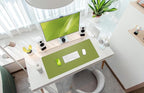 Leather Desk pad Protector, Large Desk mat with Natural Cork & PU Leather,Mouse pad,Non-Slip Office Desk Mat,Waterproof Desk Writing Pad for Office and Home (35in*17in, Olive Green)
