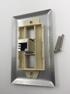 1 Port Cat 6 Shielded Female to Female Stainless Steel Wall Plate