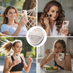 Magnetic Phone Ring Grip Holder, Silicone Finger Loop Grip, Compatible with MasSafe, Back of Phone for iPhone Pro Max/Plus/16/15/15/14/13/12 Series, Stone