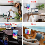 Aluminum Heavy Duty Drill Base Car Tablet Mount for 6.5"-12.9" Tablets/iPad Pro/Mini/Samsung Tab/Surface, 360° Adjustable 2-Stage Tablet Holder for Truck, Business Vehicle, Desktop, Wall, etc.